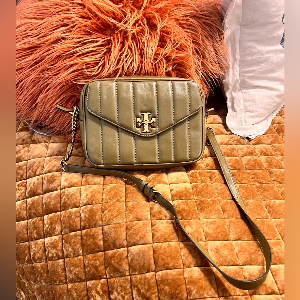 Tory Burch Khaki Quilted Crossbody Bag
